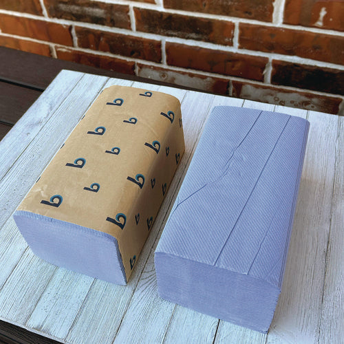 Image of Boardwalk® Windshield Paper Towels, 9.05 x 10, Blue, 250/Pack, 9 Packs/Carton