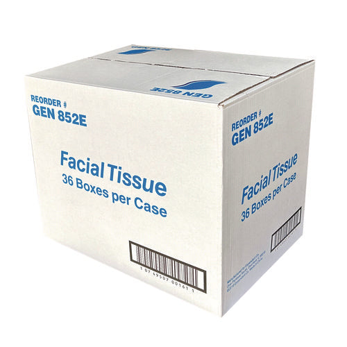 Image of GEN Facial Tissue Cube Box, 2-Ply, White, 85 Sheets/box, 36 Boxes/carton