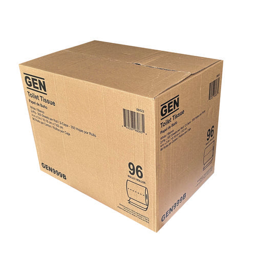 Image of GEN Bath Tissue, Wrapped, Septic Safe, 2-Ply, White, 300 Sheets/roll, 96 Rolls/carton