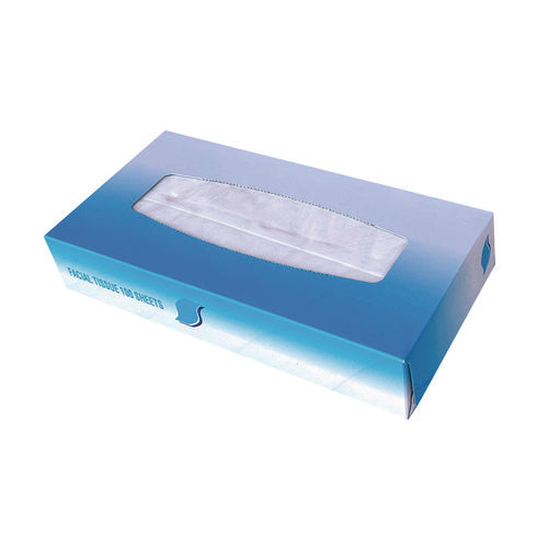 Image of GEN Facial Tissue, 2-Ply, White, Flat Box, 100 Sheets/Box, 30 Boxes/Carton