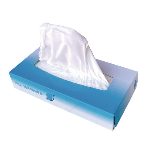 Image of GEN Facial Tissue, 2-Ply, White, Flat Box, 100 Sheets/Box, 30 Boxes/Carton