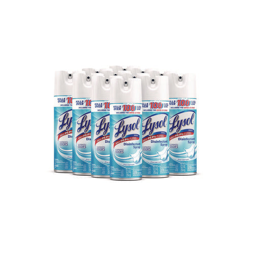Image of LYSOL® Brand Disinfectant Spray, Crisp Linen Scent, 12.5 Oz Aerosol Spray, 12/carton
