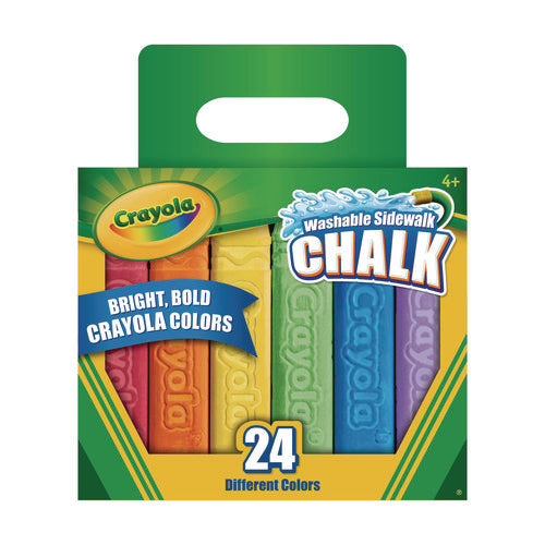 Image of Crayola® Washable Sidewalk Chalk, Tropical Colors, 4.25" x 0.75 Diameter, Assorted, 24 Sticks/Set