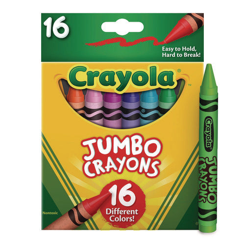 Image of Crayola® Jumbo Crayons, Assorted, 16/box