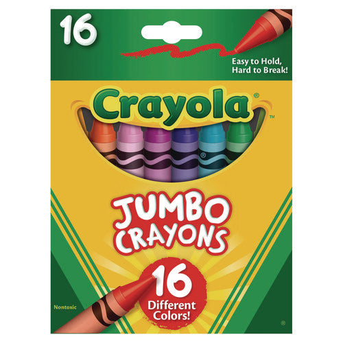 Image of Crayola® Jumbo Crayons, Assorted, 16/box