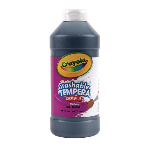 Image of Crayola® Artista II Washable Tempera Paint, Black, 16 oz Bottle