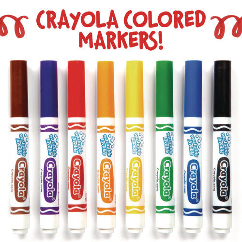 Image of Crayola® Broad Line Washable Markers, Broad Bullet Tip, Red, 12/box