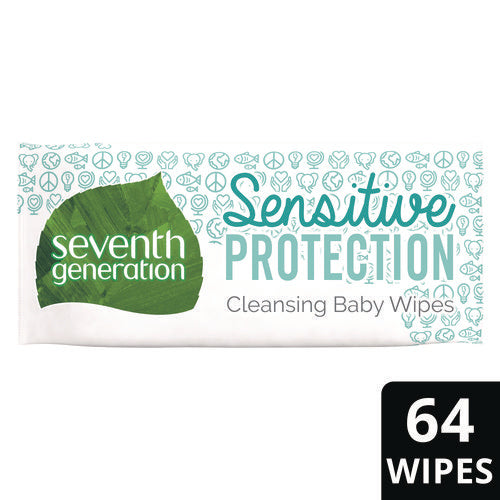 Image of Seventh Generation® Free and Clear Baby Wipes, 7 x 7, Unscented, White, 64/Flip-Top Pack