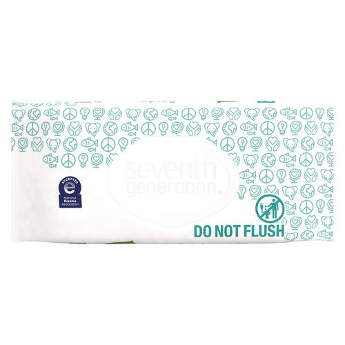 Image of Seventh Generation® Free and Clear Baby Wipes, 7 x 7, Unscented, White, 64/Flip-Top Pack