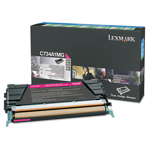 Image of Lexmark X748h1mg Return Program High-Yield Toner, 10,000 Page-Yield, Magenta