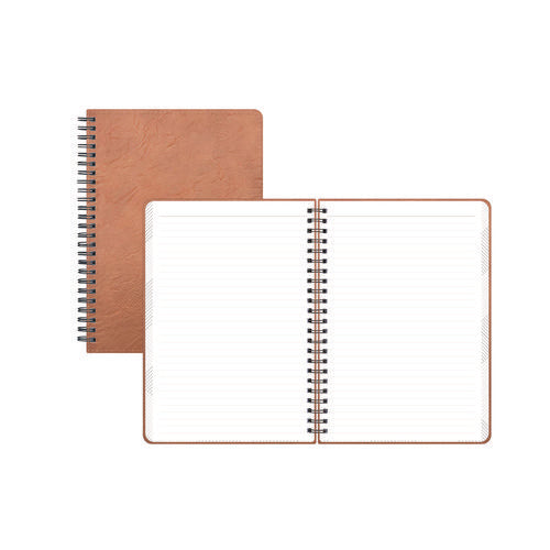 Image of Blue Sky® ASMBLD Faux Leather Wirebound Notebook, 1-Subject, Medium/College Rule, Tan Cover, (80) 8.5 x 5.75 Sheets