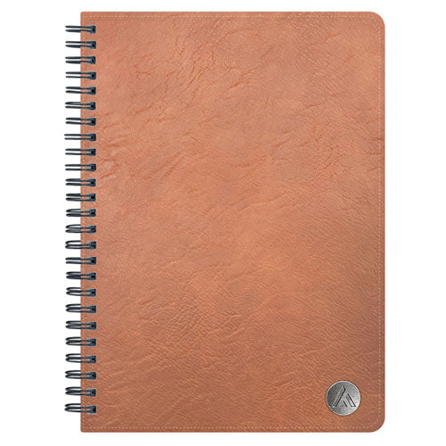 Image of Blue Sky® ASMBLD Faux Leather Wirebound Notebook, 1-Subject, Medium/College Rule, Tan Cover, (80) 8.5 x 5.75 Sheets