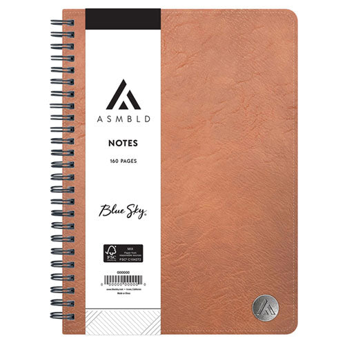 Image of Blue Sky® ASMBLD Faux Leather Wirebound Notebook, 1-Subject, Medium/College Rule, Tan Cover, (80) 8.5 x 5.75 Sheets