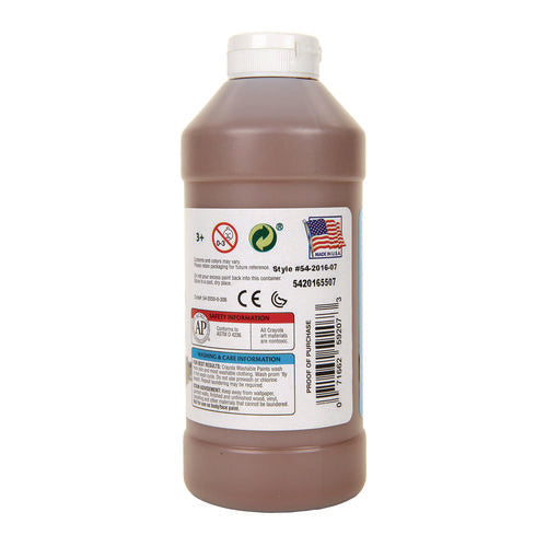 Image of Crayola® Washable Paint, Brown, 16 Oz Bottle