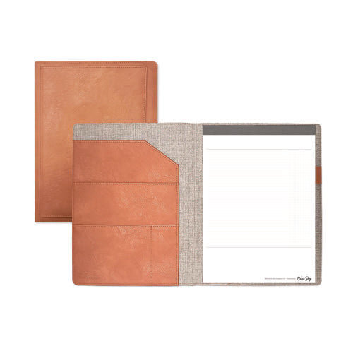 Image of Blue Sky® ASMBLD Professional Faux Leather Padfolio, 8.5 x 11 Pad, 9.45 x 12.13, Snap Closure, Tan