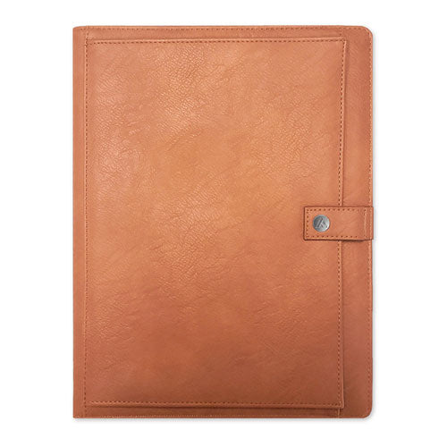 Image of Blue Sky® ASMBLD Professional Faux Leather Padfolio, 8.5 x 11 Pad, 9.45 x 12.13, Snap Closure, Tan