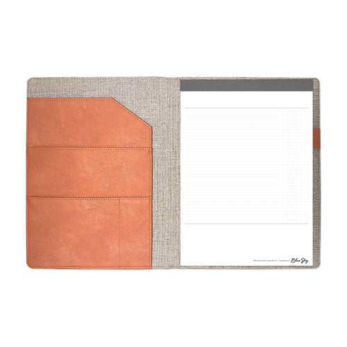 Image of Blue Sky® ASMBLD Professional Faux Leather Padfolio, 8.5 x 11 Pad, 9.45 x 12.13, Snap Closure, Tan