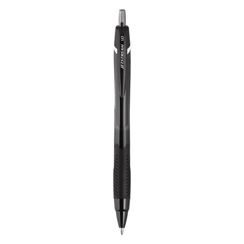 Image of uniball® Jetstream Elements Hybrid Gel Pen, Retractable, Medium 1 mm, Black Ink, Translucent Black/Black Barrel, Dozen