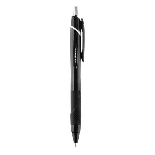 Image of uniball® Jetstream Elements Hybrid Gel Pen, Retractable, Medium 1 mm, Black Ink, Translucent Black/Black Barrel, Dozen
