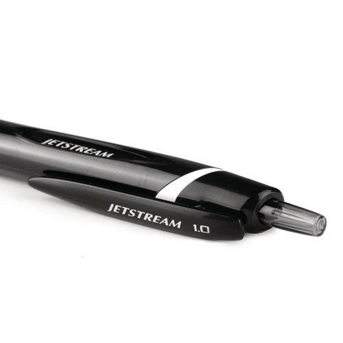 Image of uniball® Jetstream Elements Hybrid Gel Pen, Retractable, Medium 1 mm, Black Ink, Translucent Black/Black Barrel, Dozen