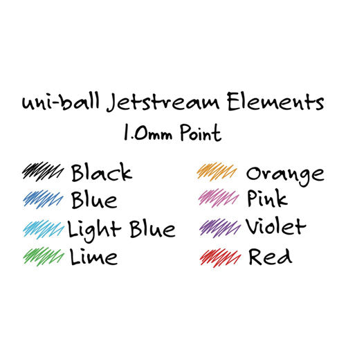 Image of uniball® Jetstream Elements Hybrid Gel Pen, Retractable, Medium 1 mm, Black Ink, Translucent Black/Black Barrel, Dozen