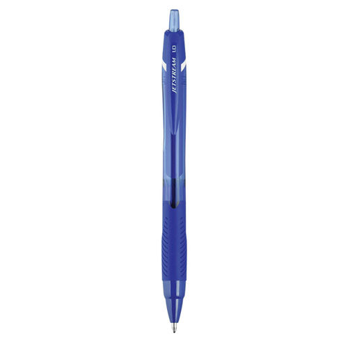 Image of uniball® Jetstream Elements Hybrid Gel Pen, Retractable, Medium 1 mm, Blue Ink, Translucent Blue/Blue Barrel, Dozen