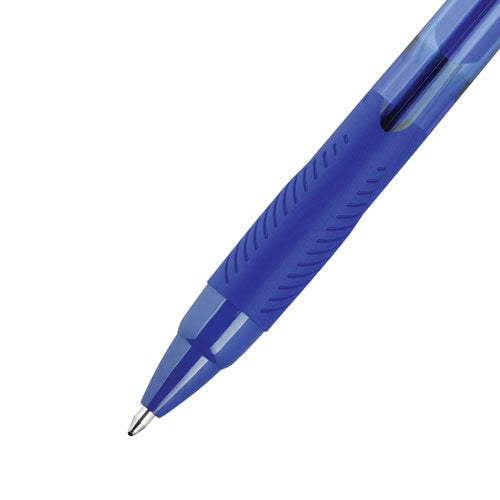 Image of uniball® Jetstream Elements Hybrid Gel Pen, Retractable, Medium 1 mm, Blue Ink, Translucent Blue/Blue Barrel, Dozen