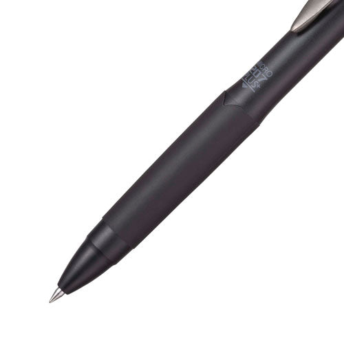 Image of uniball® 207 Plus+ Gel Pen, Retractable, Micro 0.5 mm, Black Ink, Black Barrel, Dozen
