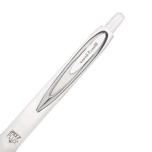 Image of uniball® 207 Plus+ Gel Pen, Retractable, Medium 0.7 mm, Black Ink, White Barrel, 4/Pack