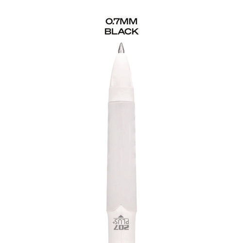 Image of uniball® 207 Plus+ Gel Pen, Retractable, Medium 0.7 mm, Black Ink, White Barrel, Dozen