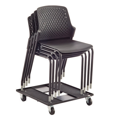 Image of Safco® Stacking Chair Cart, Metal, 23.13" x 23.13" x 4.5", Black