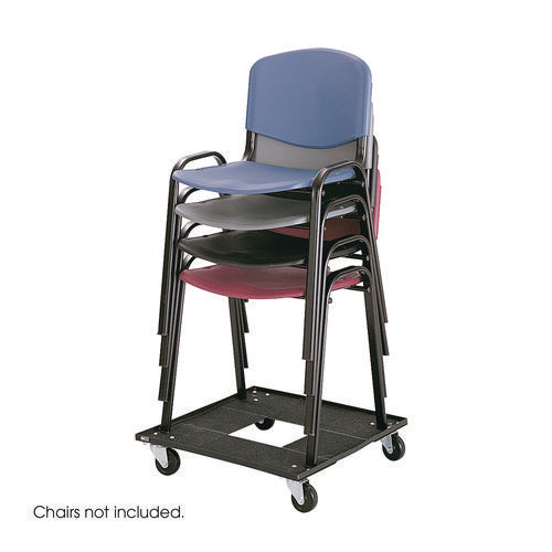 Image of Safco® Stacking Chair Cart, Metal, 23.13" x 23.13" x 4.5", Black