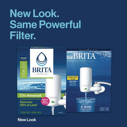Image of Brita® Water Faucet Mount Filtration System with 1 Elite Advanced Replacement Filter, White
