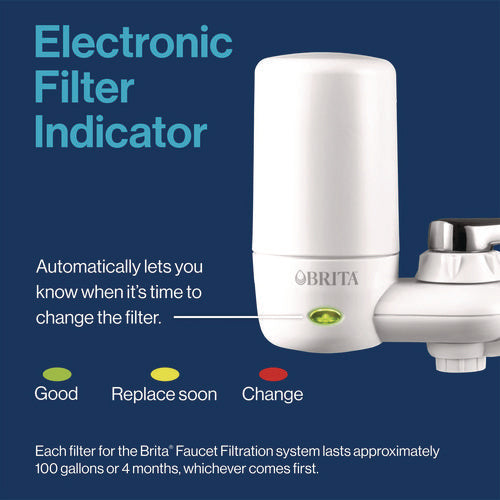 Image of Brita® Water Faucet Mount Filtration System with 1 Elite Advanced Replacement Filter, White