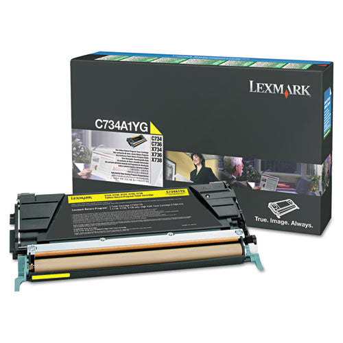 Image of Lexmark X748h1yg Return Program High-Yield Toner, 10,000 Page-Yield, Yellow