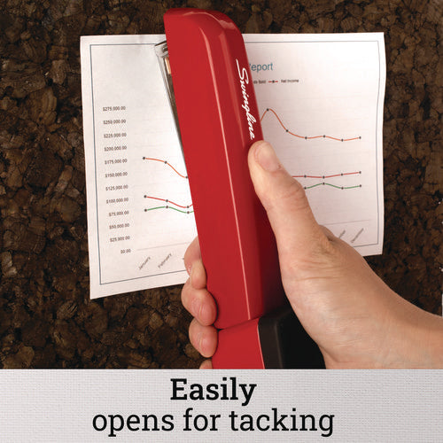 Image of Swingline® 747 Business Full Strip Desk Stapler, 30-Sheet Capacity, Rio Red