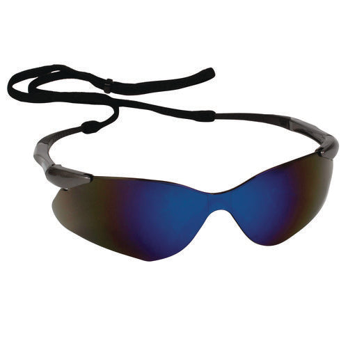Image of KleenGuard Nemesis Safety Glasses, Gunmetal Nylon Frame, Blue Polycarbonate Lens