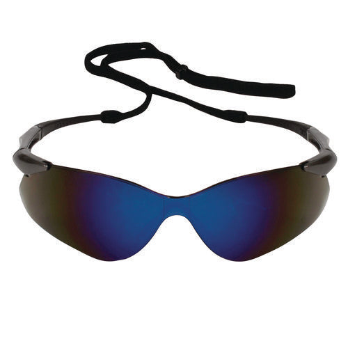 Image of KleenGuard Nemesis Safety Glasses, Gunmetal Nylon Frame, Blue Polycarbonate Lens