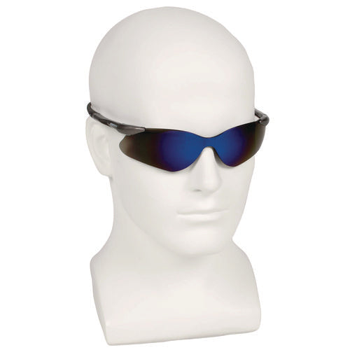 Image of KleenGuard Nemesis Safety Glasses, Gunmetal Nylon Frame, Blue Polycarbonate Lens
