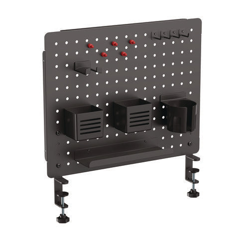 Image of Kantek Pegboard Organizer, Three Compartments, 20.58 x 1 x 17, Black, Steel