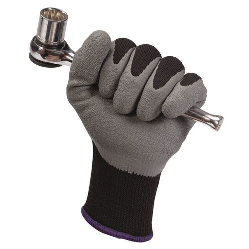 Image of KleenGuard G40 Latex Coated Gloves, 270 mm Length, 11 X-Large, Poly/Cotton, Gray/Black, 12 Pairs/Pack