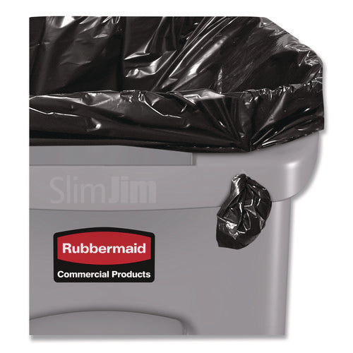 Image of Rubbermaid® Commercial Slim Jim Waste Container with Handles, 16 gal, Plastic, Light Gray