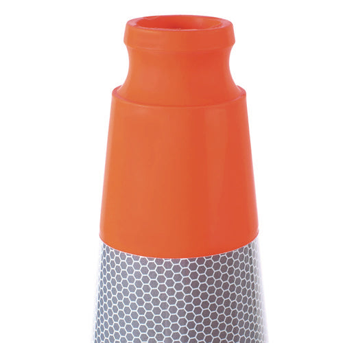 Image of Tatco Tatco Traffic Cone, 14.5 x 1 x 36, Orange/Silver