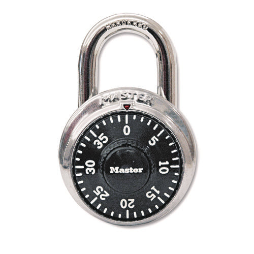 Image of Master Lock® Combination Lock, Stainless Steel, 1.87" Wide, Silver/Black, 2/Pack