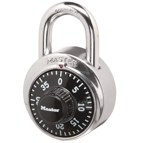Image of Master Lock® Combination Lock, Stainless Steel, 1.87" Wide, Silver/Black, 2/Pack