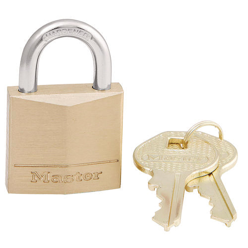 Image of Master Lock® Three-Pin Brass Tumbler Locks, 0.75" Wide, 2 Locks and 2 Keys, 2/Pack