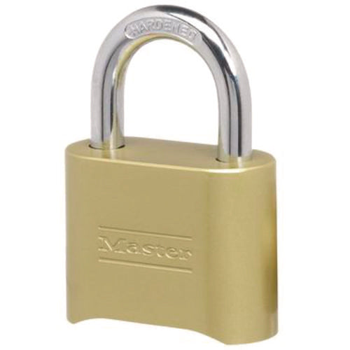 Image of Master Lock® Resettable Combination Padlock, 2" Wide, Brass