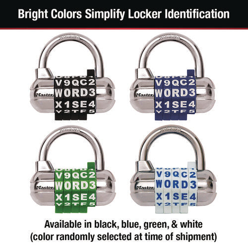 Image of Master Lock® Password Plus Combination Lock, Hardened Steel Shackle, 2.5" Wide, Chrome/Assorted