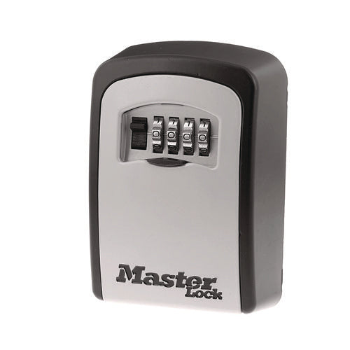 Image of Master Lock® Locking Combination 5 Key Steel Box, 3.25" Wide, Black/Silver