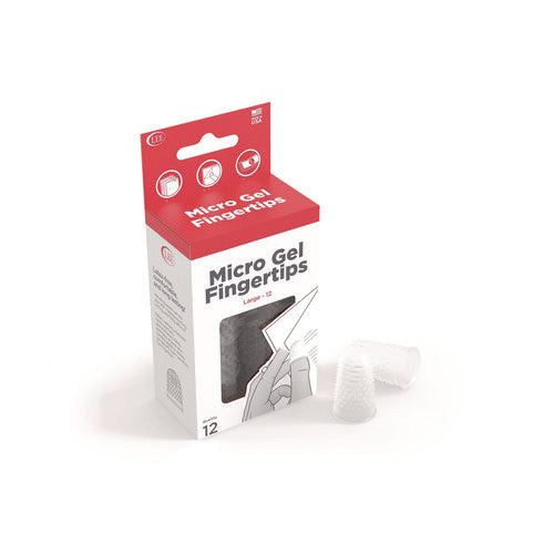 Image of LEE Micro-Gel Fingertips, Size 12, Large, Clear, 12/Pack